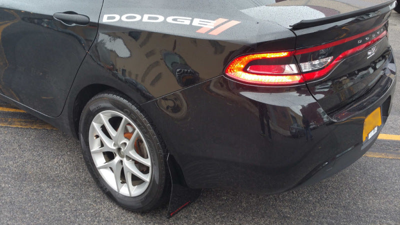 Rally Armor 2013-2016 Dodge Dart UR Black Mud Flap w/ Red Logo