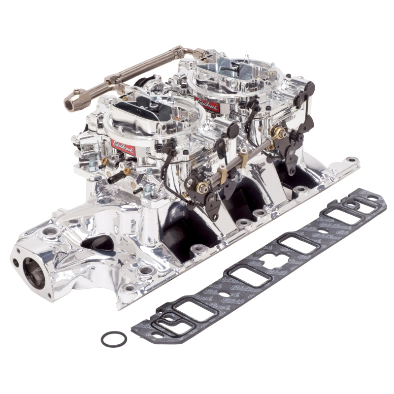 Edelbrock Dual Quad Kit RPM Air-Gap 289-302 Ford Endurashine Finish