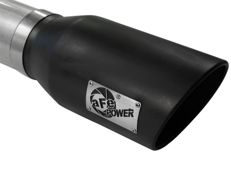 aFe MACHForce XP Exhaust 5in DPF-Back Stainless Steel Exht 2015 Ford Turbo Diesel V8 6.7L Black Tip