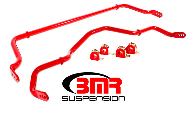 BMR 16-17 6th Gen Camaro Front & Rear Sway Bar Kit w/ Bushings - Red