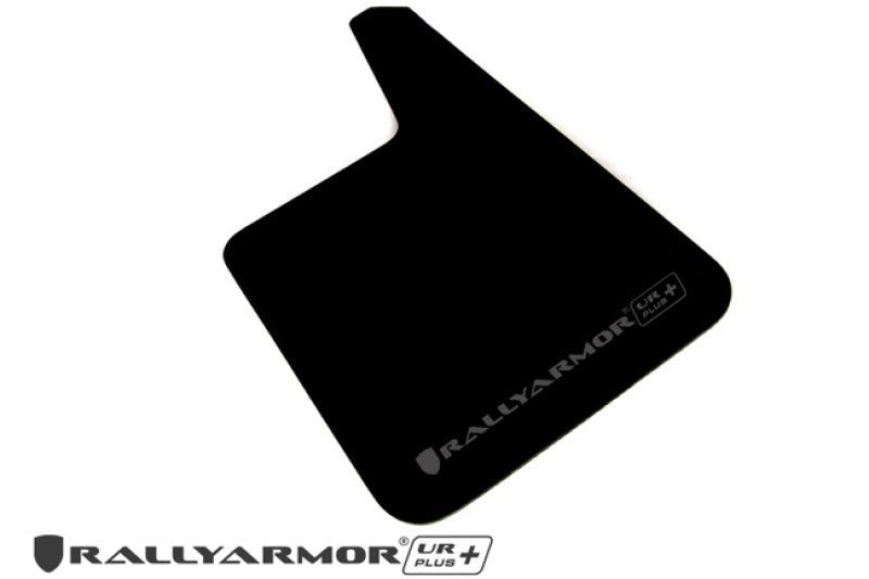 Rally Armor Larger Universal fitment (No Hardware) UR Plus Black Mud Flap w/ Grey Logo