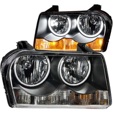 Load image into Gallery viewer, ANZO 2005-2010 Chrysler 300 Crystal Headlights w/ Halo Black (CCFL)