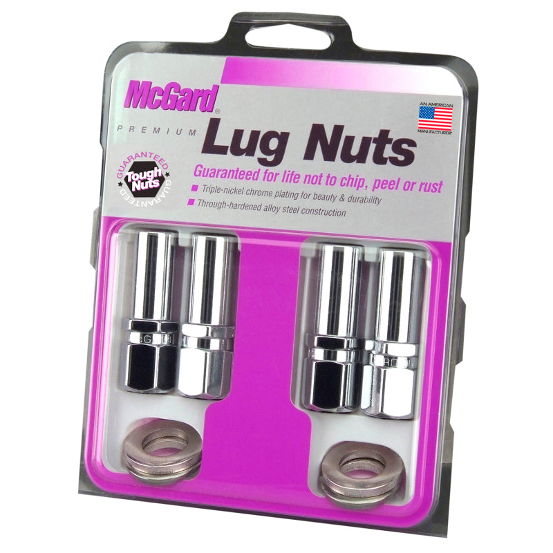 McGard Hex Lug Nut (Drag Racing X-Long Shank) M12X1.5 / 13/16 Hex / 2.475in. Length (4-Pk) - Chrome