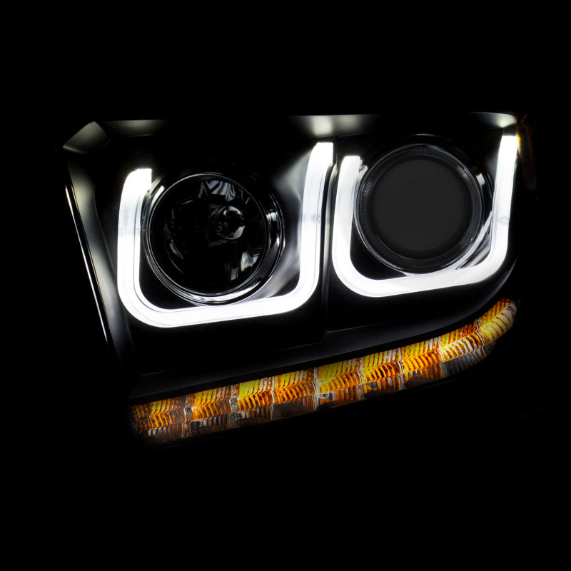 ANZO 2014-2016 Toyota Tundra Projector Headlights w/ U-Bar Black