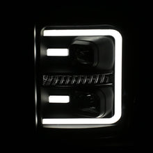 Load image into Gallery viewer, ANZO 2011-2016 Ford F250 Projector Headlights w/ Plank Style Switchback Black w/ Amber