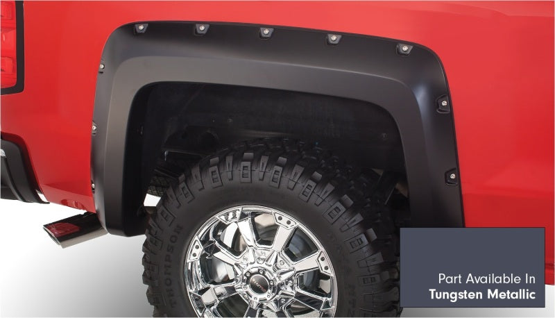 Bushwacker 16-16 Chevy Silverado 3500 Fleetside Pocket Style Flares 4pc 78.8/97.8in Bed - Tungsten