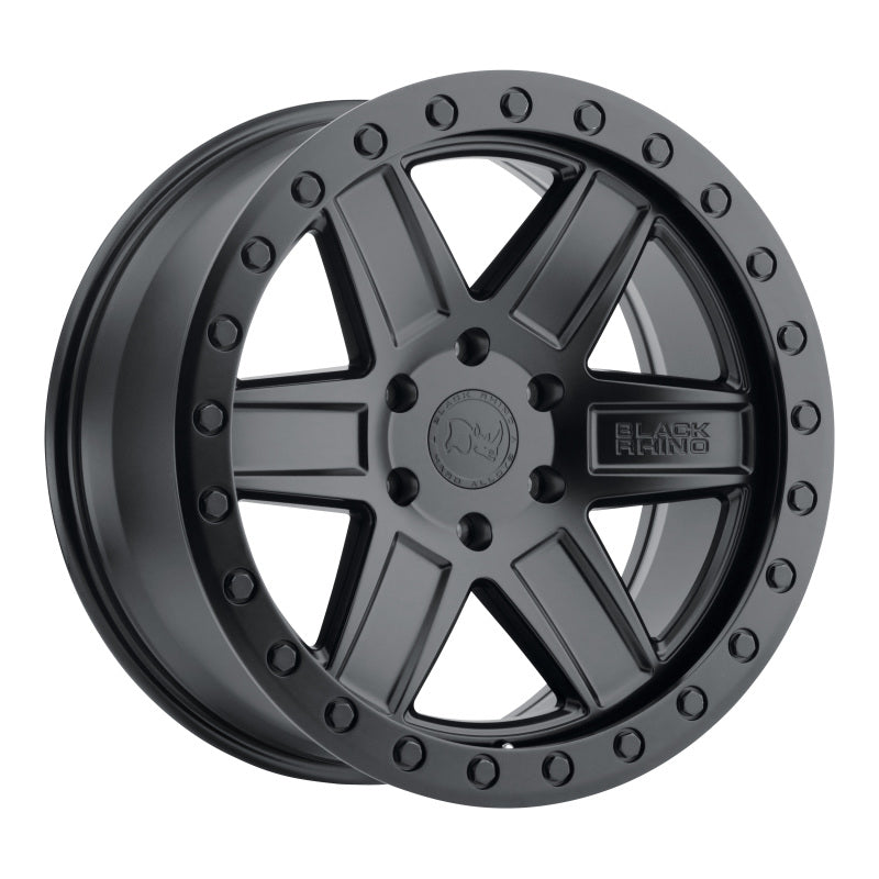 Black Rhino Attica 18x9.5 6x139.7 ET12 CB 112.1 Matte Black w/Black Bolts Wheel