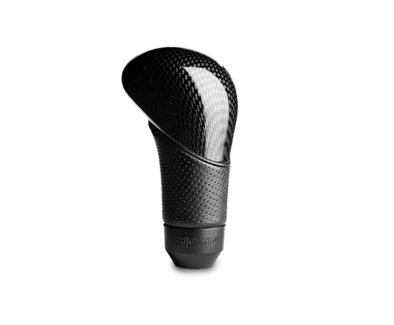 Momo Shadow Shift Knob - Black Airleather, Carbon Effect Insert