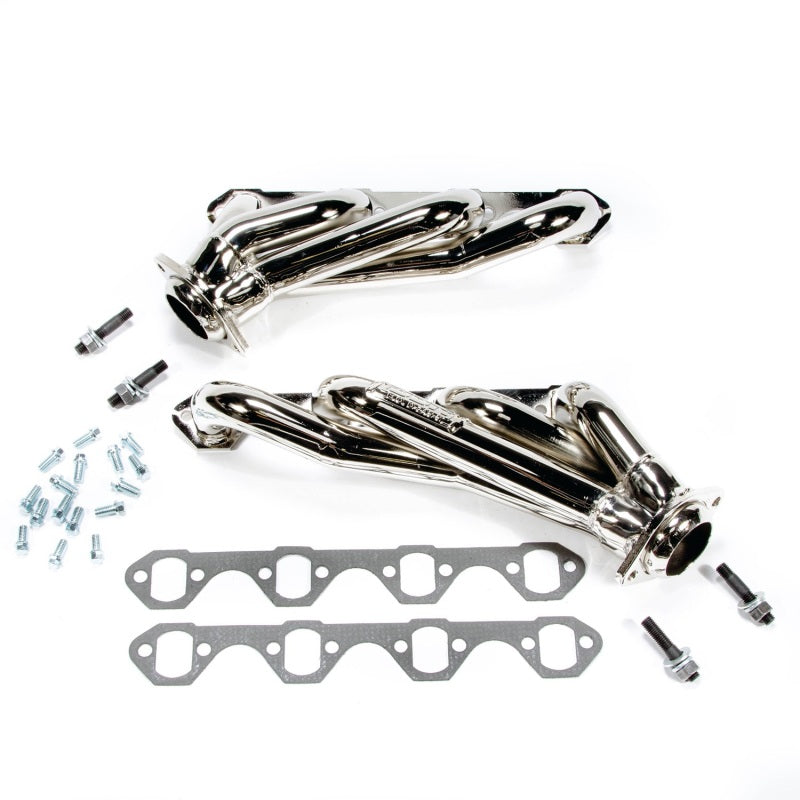 BBK 79-93 Mustang 351 Swap Shorty Unequal Length Exhaust Headers - 1-5/8 Chrome