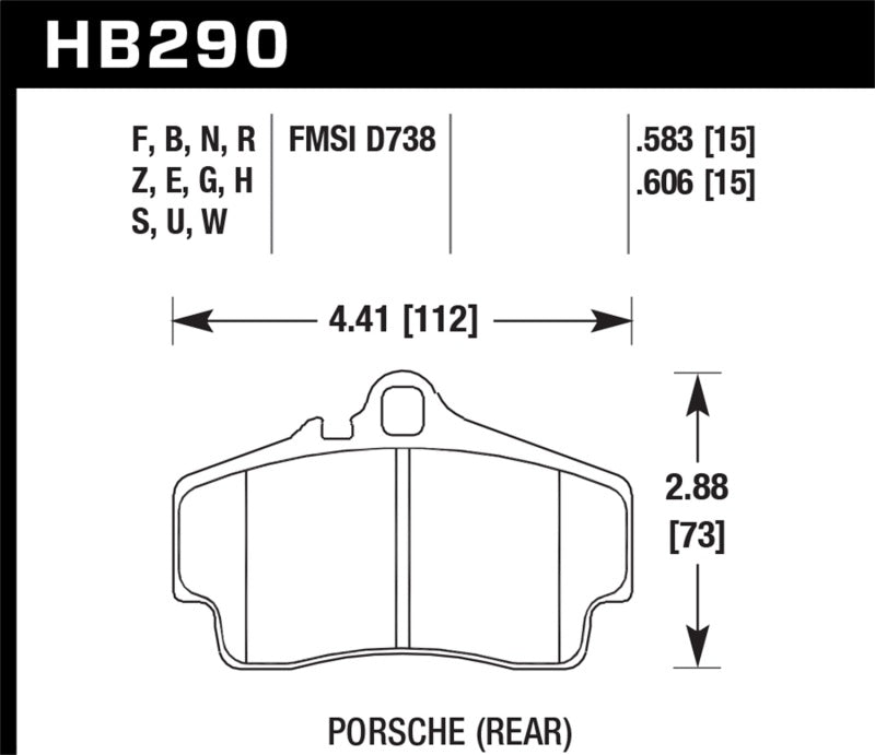 Hawk 98-08 Porsche 911 Carrera 2 / 07-08 Boxster S / 06-08 Cayman S Rear DTC-60 Race Brake Pads