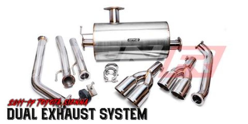 Weapon R 11-17 Toyota Sienna 3.5L Axle Back Exhaust w/Slant Cut Tips