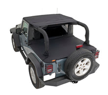 Load image into Gallery viewer, Bushwacker 07-18 Jeep Wrangler JK 2-Door Fastback Trail Armor Twill Flat Back Soft Top - Black