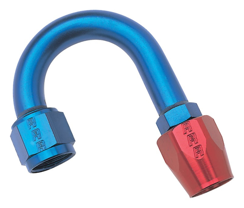 Russell Performance -10 AN Red/Blue 180 Degree Full Flow Hose End (1-1/4in Centerline Radius)