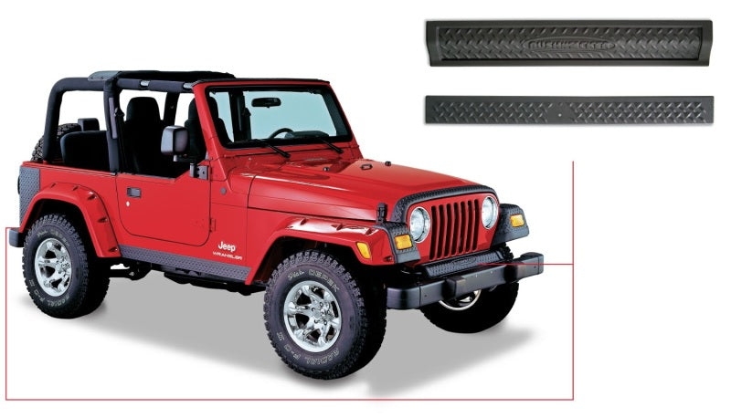 Bushwacker 97-06 Jeep Wrangler Trail Armor Front And Rear ACCent Pieces - Black