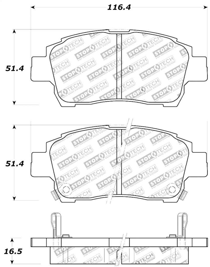 StopTech Performance 00-05 Celica GT-S Rear Brake Pads