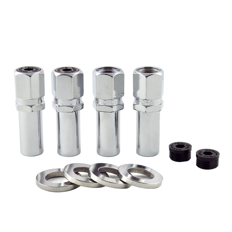 McGard Hex Lug Nut (Drag Racing X-Long Shank) 7/16-20 / 13/16 Hex / 2.475in. Length (4-Pk) - Chrome