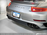 AWE Tuning Porsche 991.1 Turbo Performance Exhaust and High-Flow Cats - Black Quad Tips