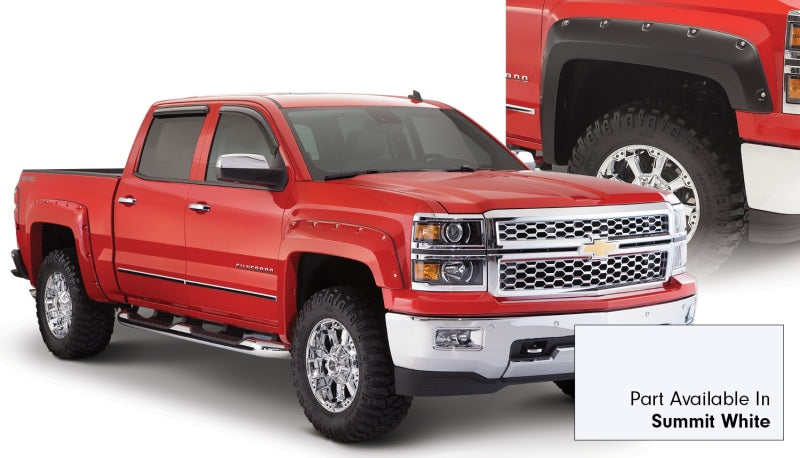 Bushwacker 16-18 Chevy Silverado 1500 Fleetside Pocket Style Flares 4pc 69.3in Bed - Summit White