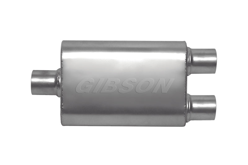 Gibson CFT Superflow Center/Dual Oval Muffler - 4x9x13in/3in Inlet/2.5in Outlet - Stainless