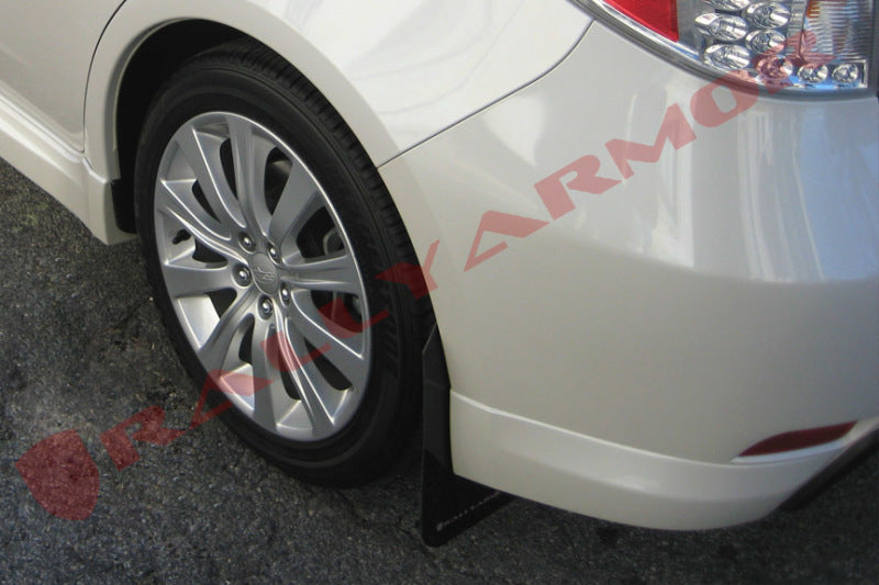 Rally Armor 08-10 WRX (hatch & sedan) / 08-11 Subaru 2.5i UR Black Mud Flap w/ Grey Logo