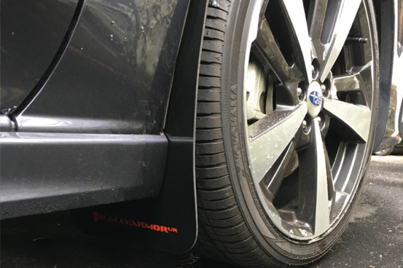 Rally Armor 2017+ Subaru Impreza UR Black Mud Flap w/ White Logo