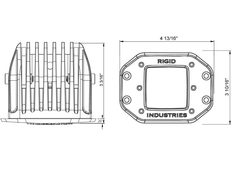 Rigid Industries D Series - Driving SM Amber (Pair) - 6 LEDs