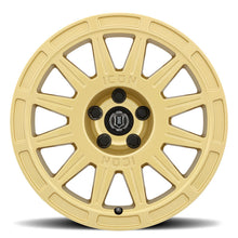 Load image into Gallery viewer, ICON Ricochet 15x7 5x100 15mm Offset 4.6in BS 56.1mm Bore Gloss Gold Wheel