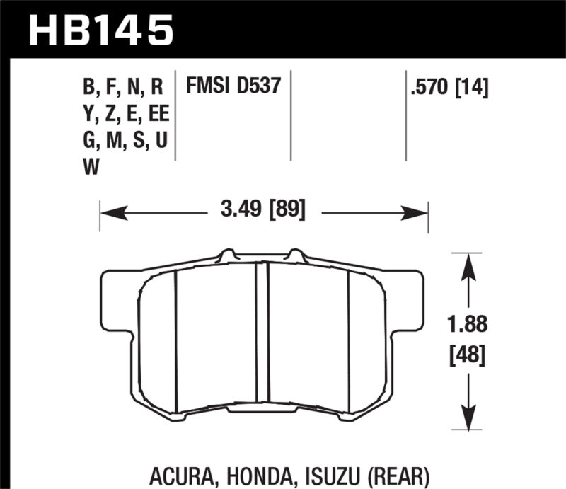 Hawk 06+ Civic Si HPS Street Rear  Brake Pads