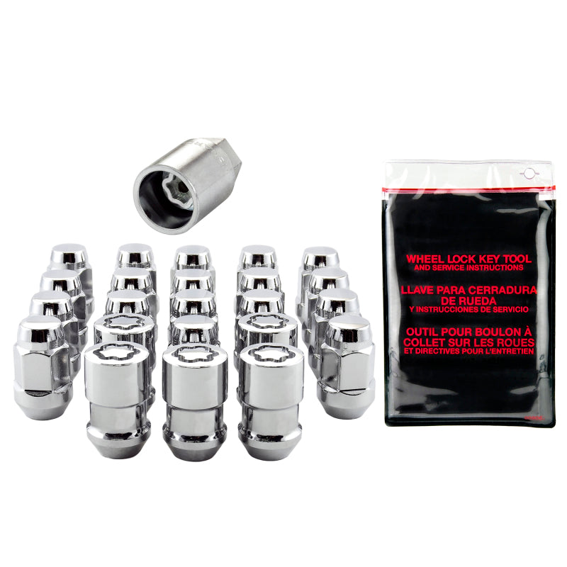 McGard Jeep Wrangler Install Kit (Cone / Bulge) 1/2-20 / 3/4 Hex / (18 Lug Nuts / 5 Locks) - Chrome