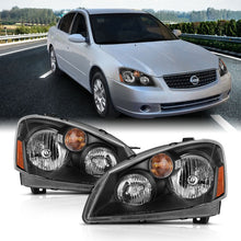 Load image into Gallery viewer, ANZO 2005-2006 Nissan Altima Crystal Headlight 4Door Sedan Black Amber (OE)