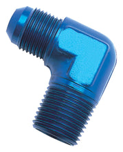 Load image into Gallery viewer, Russell Performance -4 AN to 1/8in NPT 90 Degree Flare to Pipe Adapter (Blue)