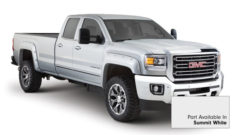 Bushwacker 16-18 GMC Sierra 2500 Fleetside Pocket Style Flares 4pc 78.8/97.6in Bed - Summit White