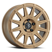 Load image into Gallery viewer, ICON Ricochet 17x8 5x4.5 38mm Offset 6in BS Satin Gold Wheel