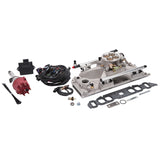 Edelbrock Pro Flo 4 Fuel Inject Kit Seq Port BBC Oval Port 850 Max HP 60 LbHr Injec Satin w/o Tablet