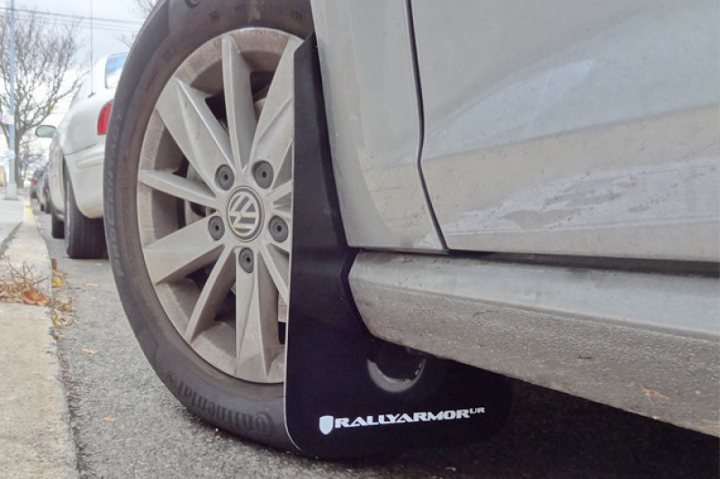 Rally Armor 2015+ VW Golf/GTI/TSI UR Black Mud Flap w/ Blue Logo