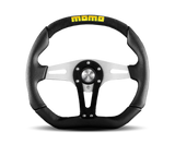 Momo Trek Steering Wheel 350 mm - Black AirLeather/Brshd Al Spokes