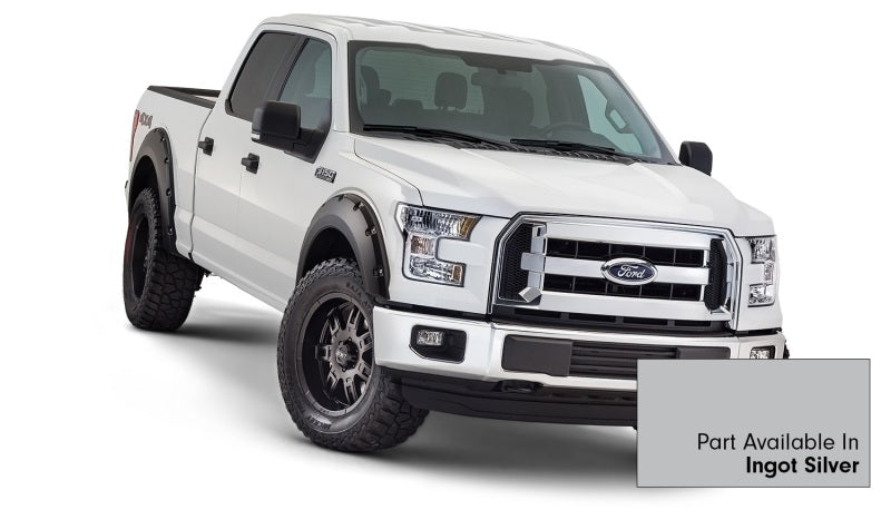 Bushwacker 16-17 Ford F-150 Styleside Pocket Style Flares 4pc 78.9/67.1/97.6in Bed - Ingot Silver