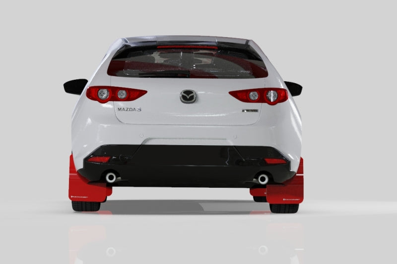 Rally Armor 2019+ Mazda3 GT Sport Hatch UR Red Mud Flap w/ White Logo