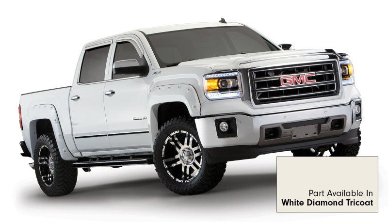 Bushwacker 15-15 GMC Sierra 1500 Boss Pocket Style Flares 4pc 69.3/78.8/97.6in Bed - White Diamond