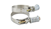 Load image into Gallery viewer, Vibrant SS T-Bolt Clamps Pack of 2 Size Range: 3.22in to 3.52in OD For use w/ 3in ID Coupling