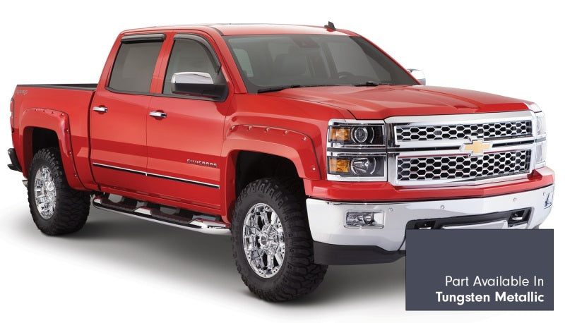 Bushwacker 16-16 Chevy Silverado 1500 Fleetside Pocket Style Flares 4pc - Tungsten