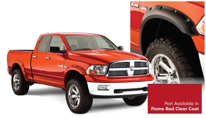 Bushwacker 16-18 Dodge Ram 1500 Fleetside Pocket Style Flares 4pc 67.4/76.3/96.3in Bed - Flame Red