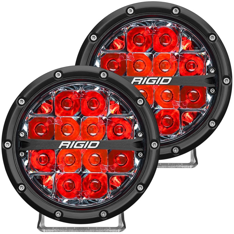 Rigid Industries 360-Series 6in LED Off-Road Spot Beam - Red Backlight (Pair)