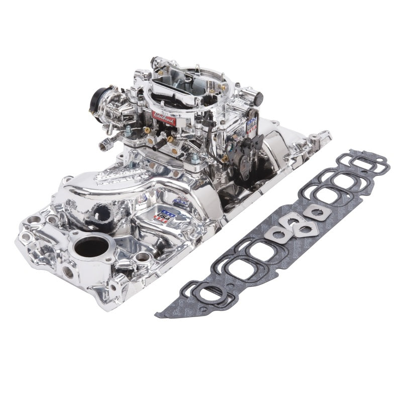 Edelbrock Manifold And Carb Kit Performer Big Block Chevrolet Oval Port Endurashine Finish