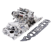 Load image into Gallery viewer, Edelbrock Manifold And Carb Kit Performer Big Block Chevrolet Oval Port Endurashine Finish