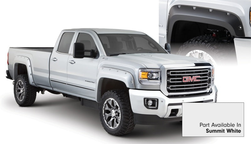 Bushwacker 16-18 GMC Sierra 2500 Fleetside Pocket Style Flares 4pc 78.8/97.6in Bed - Summit White