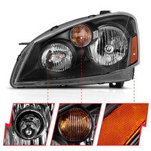 Load image into Gallery viewer, ANZO 2005-2006 Nissan Altima Crystal Headlight 4Door Sedan Black Amber (OE)