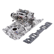 Load image into Gallery viewer, Edelbrock Manifold And Carb Kit Performer Small Block Chevrolet Vortec Endurashine Finish