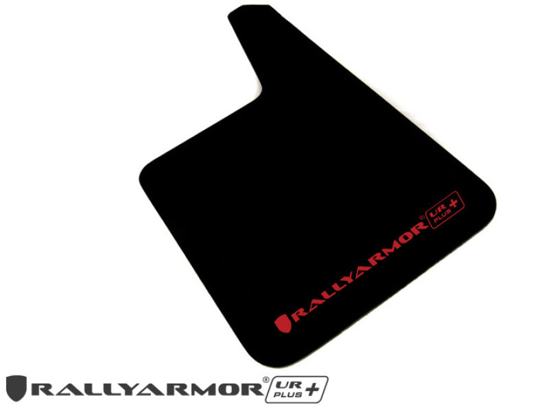 Rally Armor Larger Universal fitment (no hardware) UR Plus Black Mud Flap w/ Red Logo