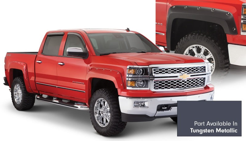 Bushwacker 16-16 Chevy Silverado 3500 Fleetside Pocket Style Flares 4pc 78.8/97.8in Bed - Tungsten